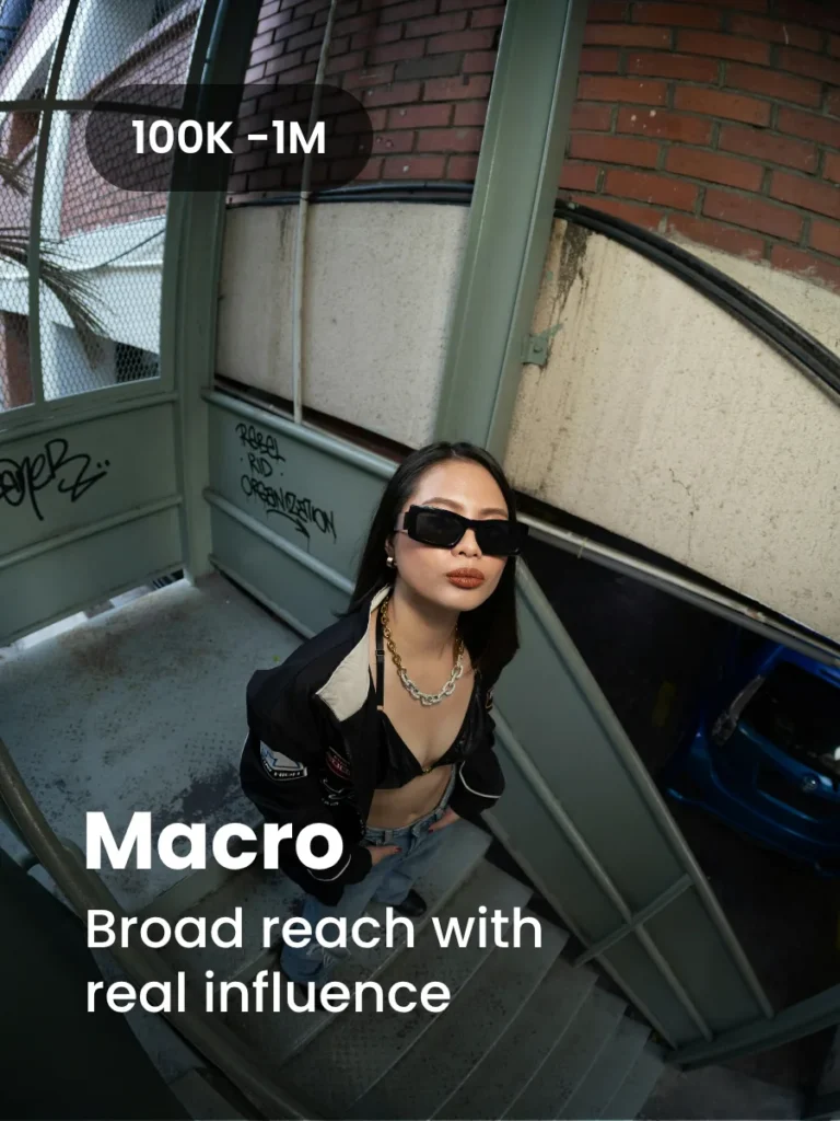 Mega influencer tier, 100K to 1M followers - broad reach with real influence