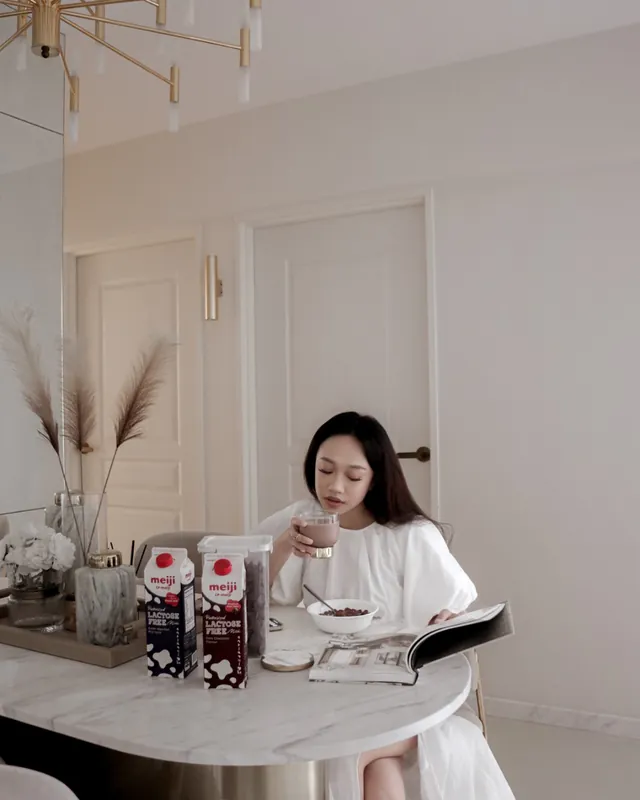 Creator lifestyle content featuring dairy milk product